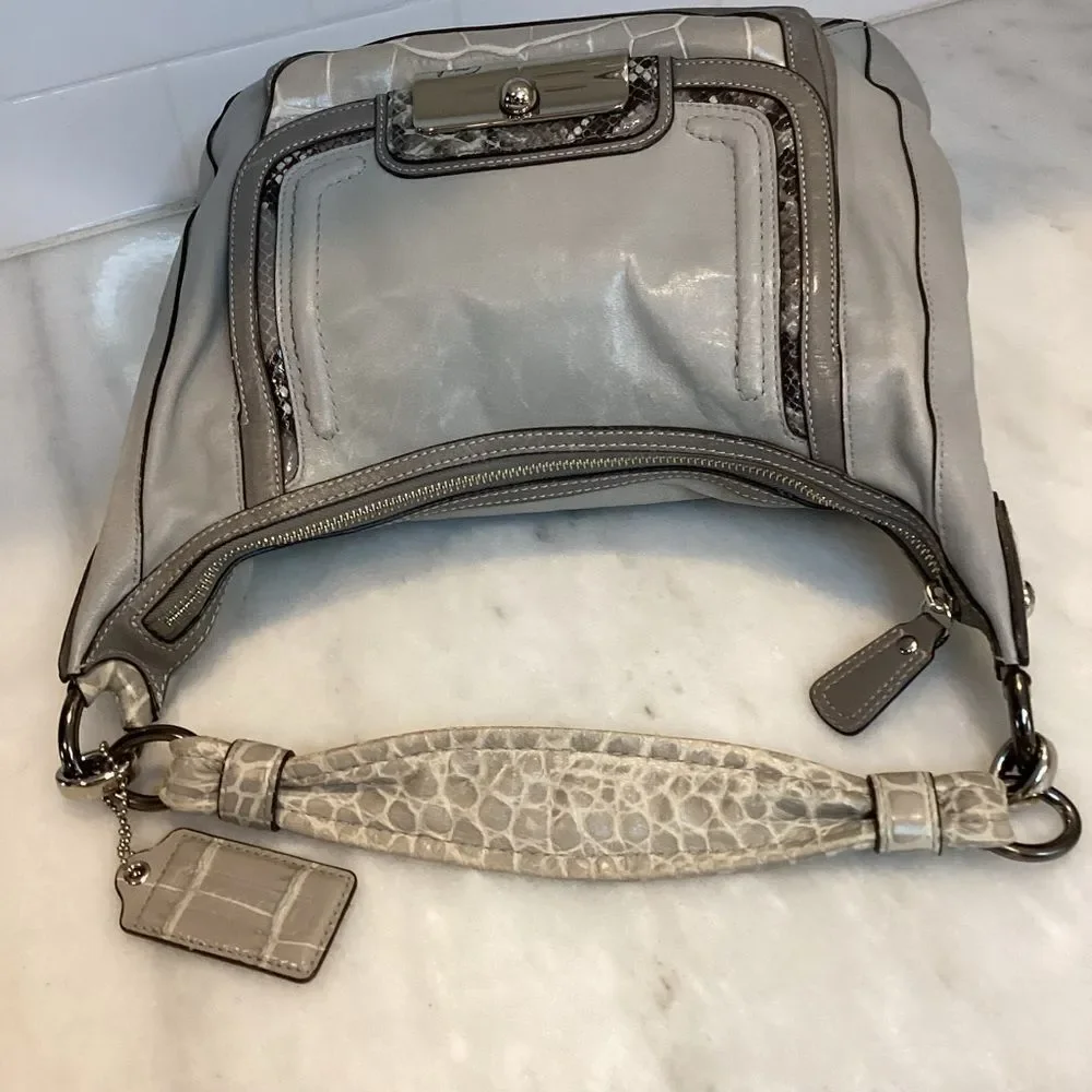 Coach Purse Handbag Leather Kristin Spectator Elevated Alligator Satchel Tote
